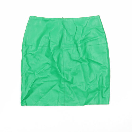 Missguided Womens Green Polyester Mini Skirt Size 4 Zip