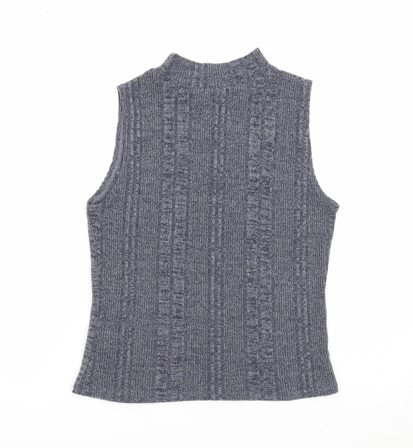 New Look Womens Grey Mock Neck Polyester Vest Jumper Size 10