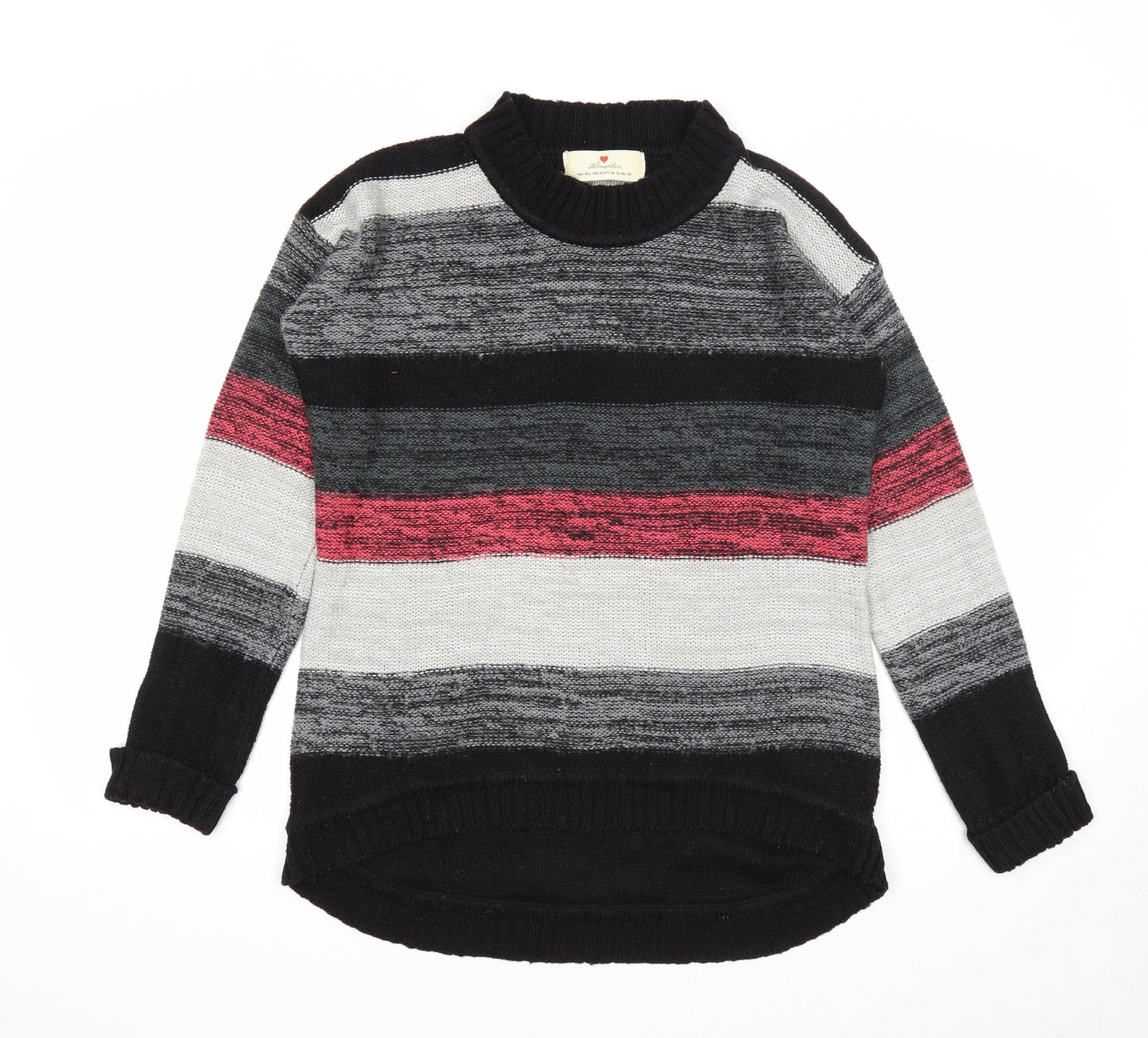 Atmosphere Womens Multicoloured Round Neck Striped Acrylic Pullover Jumper Size 10