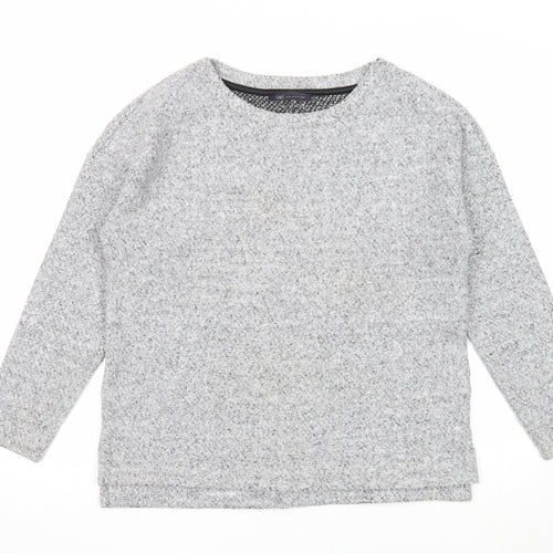 Marks and Spencer Womens Grey Round Neck Polyester Pullover Jumper Size 14