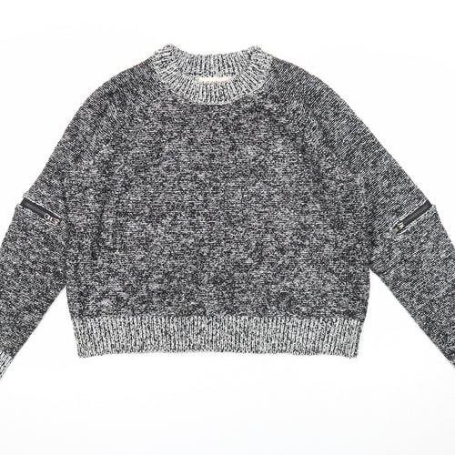 If It Were Me Mens Grey Round Neck Acrylic Pullover Jumper Size L Long Sleeve