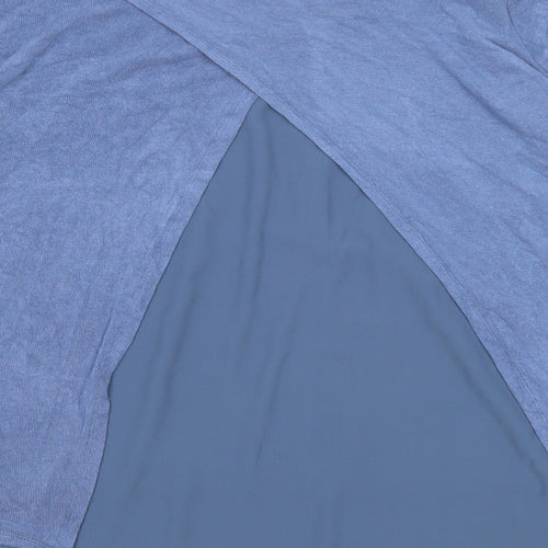 Simply Stock Shop Womens Blue Viscose Basic Blouse One Size Round Neck