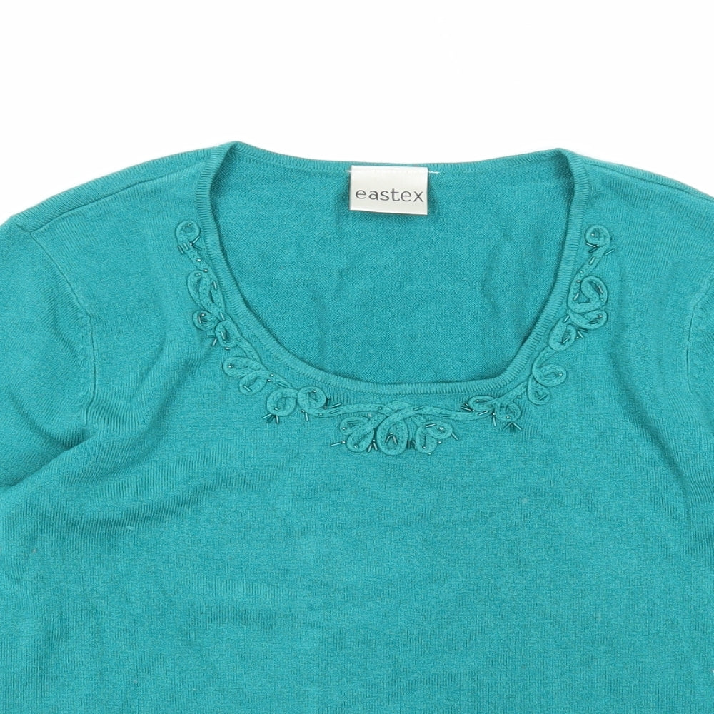 Eastex Womens Green Round Neck Acrylic Pullover Jumper Size 10