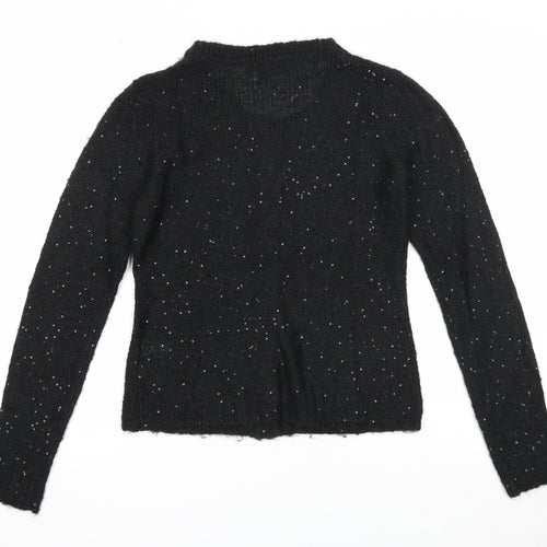 Gap Womens Black Round Neck Polyester Cardigan Jumper Size S