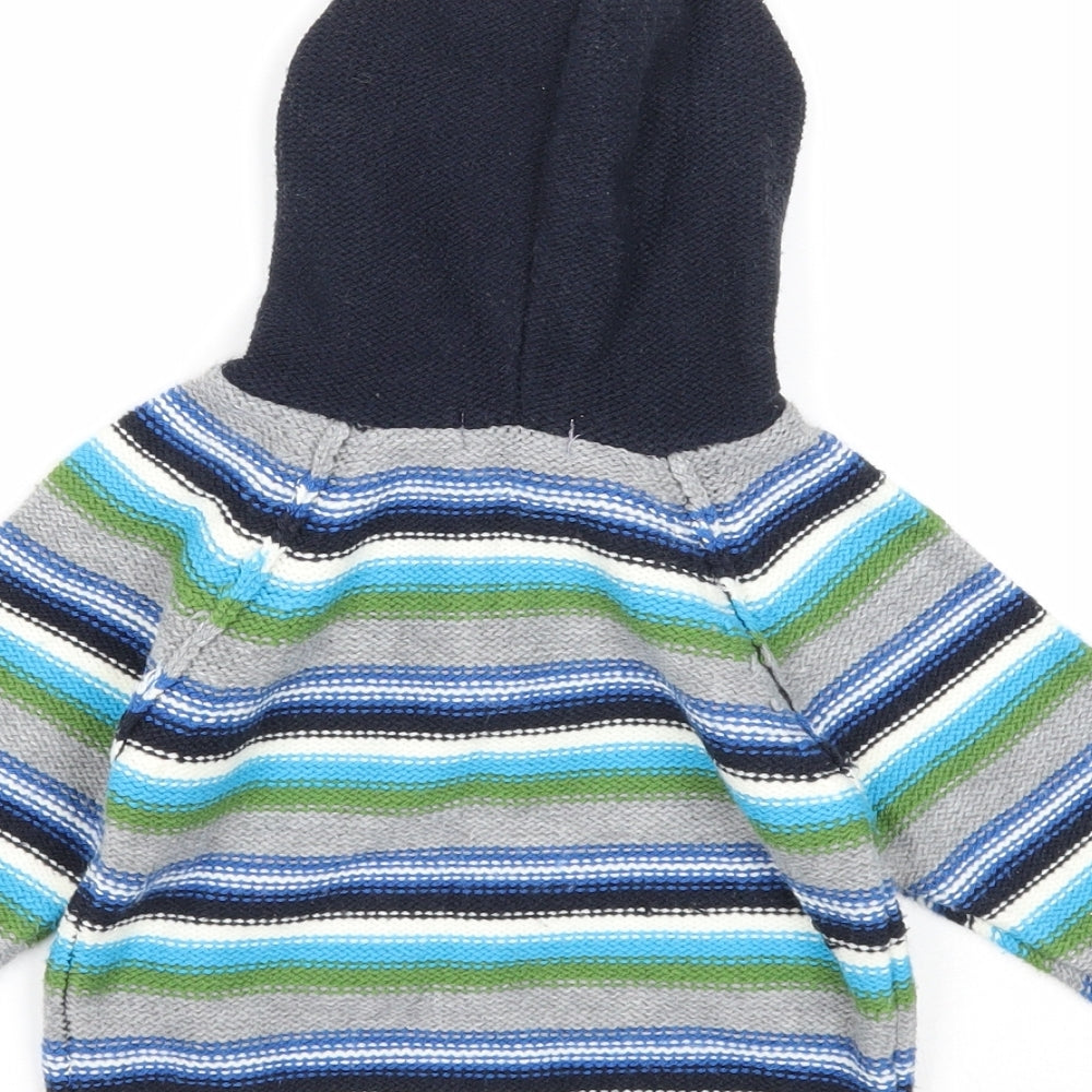 Bayside Boys Multicoloured Striped Acrylic Pullover Jumper Size 12-18 Months Button