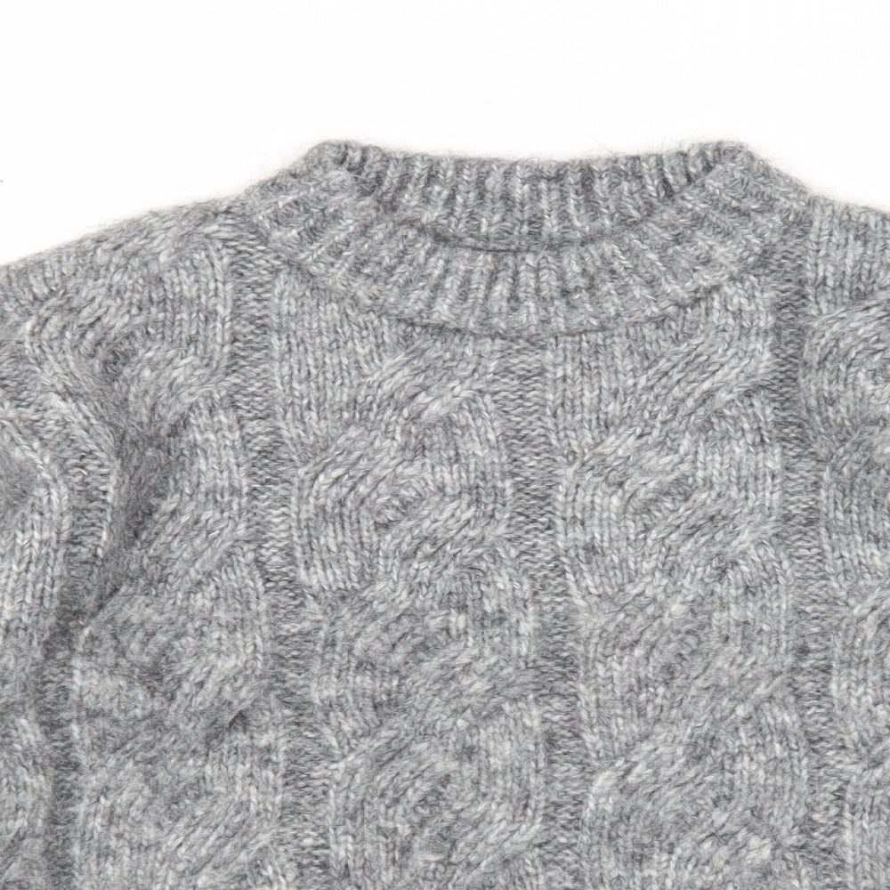 Marks and Spencer Womens Grey Round Neck Polyester Pullover Jumper Size S