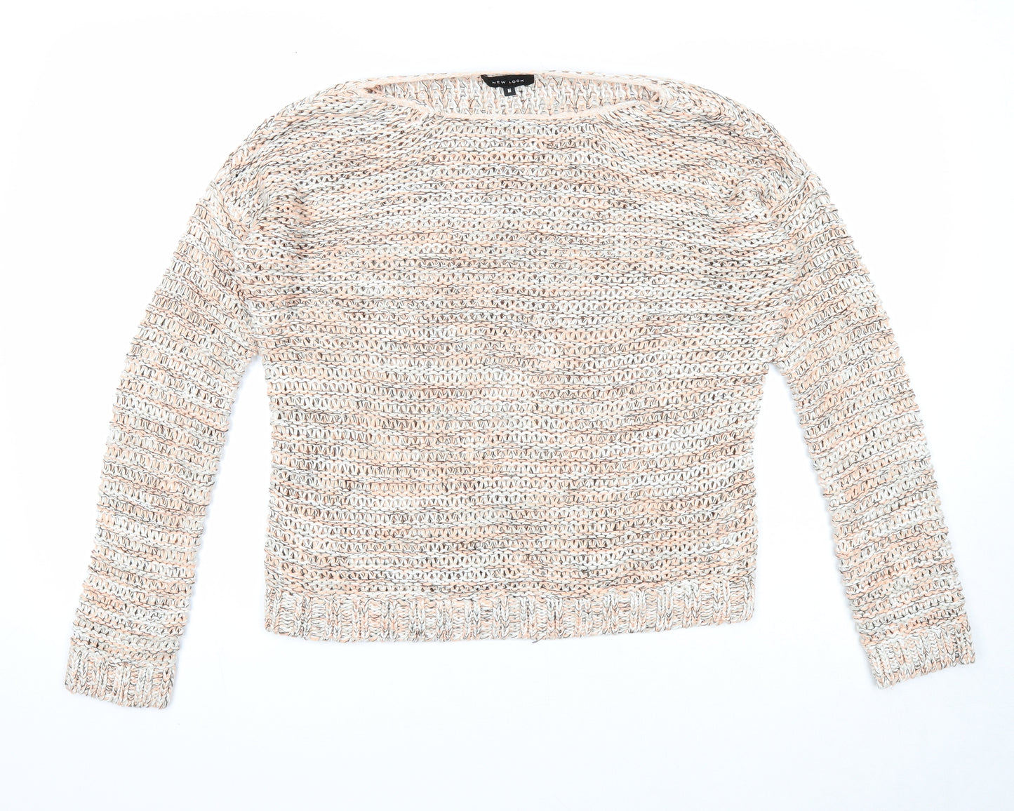 New Look Womens Multicoloured Boat Neck Acrylic Pullover Jumper Size M