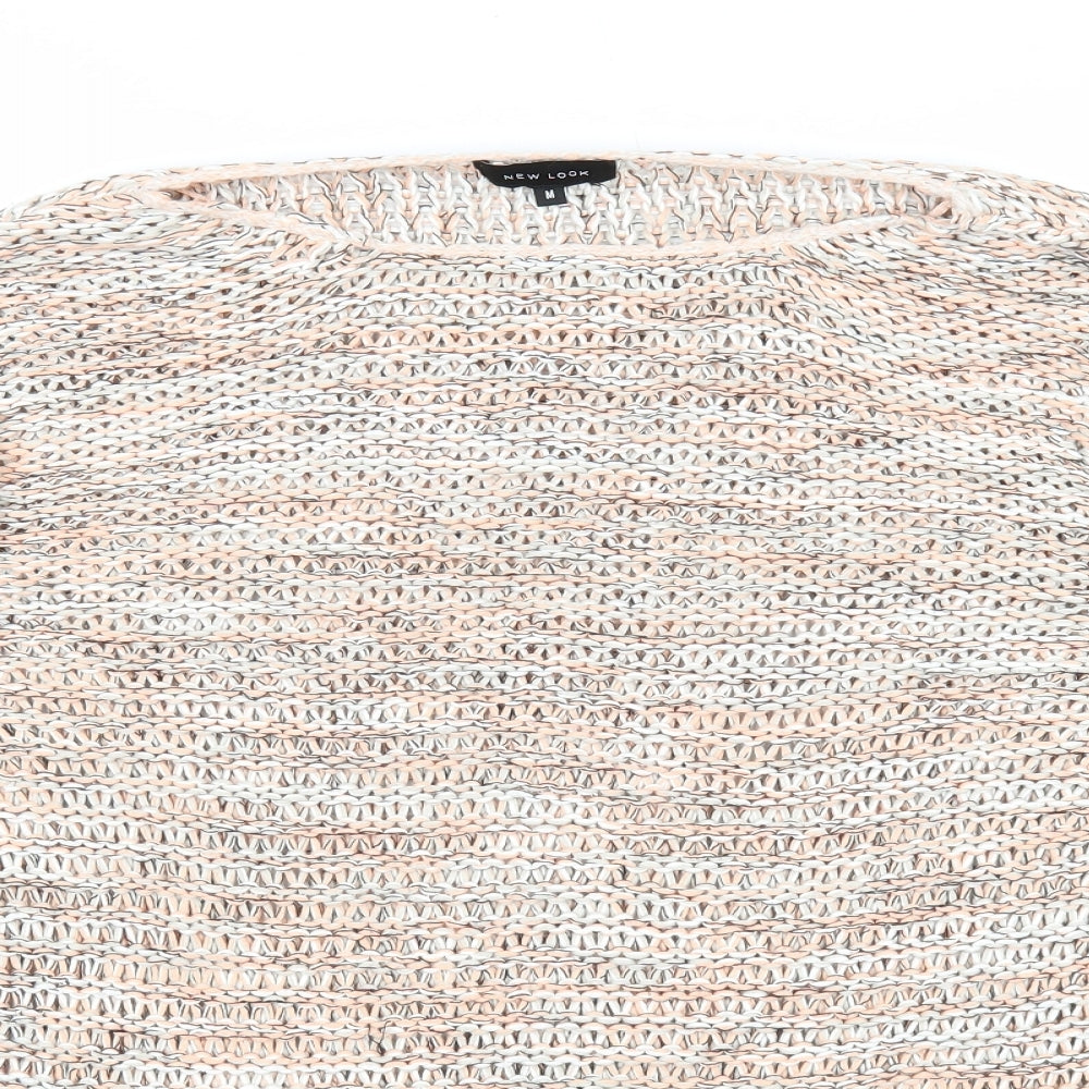 New Look Womens Multicoloured Boat Neck Acrylic Pullover Jumper Size M