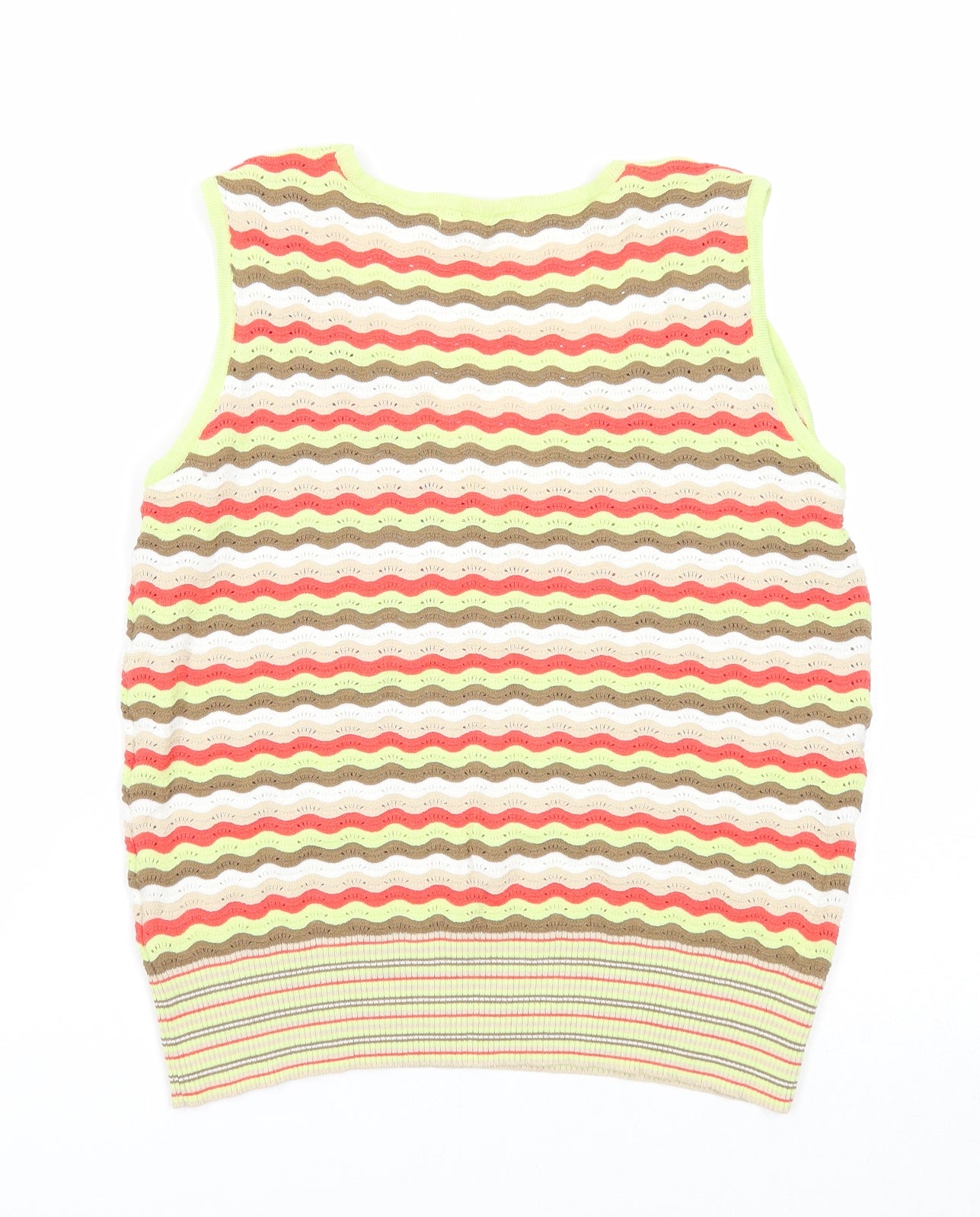 George Womens Multicoloured Striped Viscose Basic Tank Size 14 V-Neck