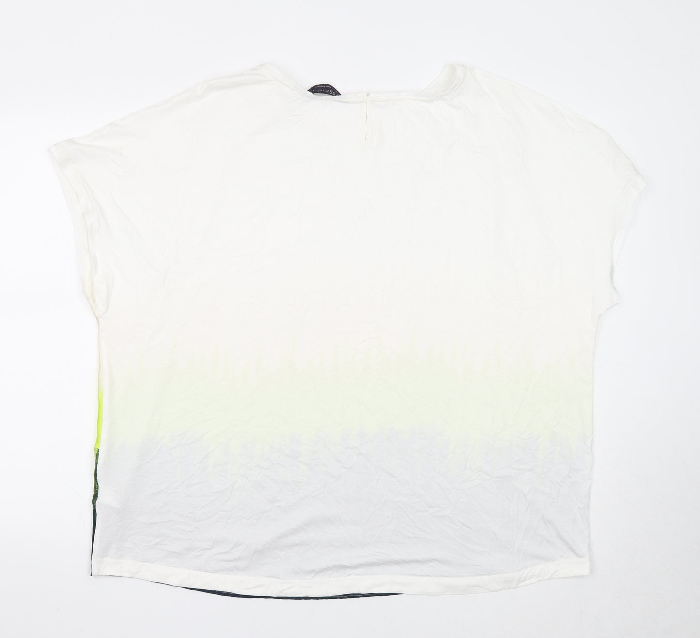 Marks and Spencer Womens White Polyester Basic Blouse Size 20 Boat Neck - Ombré