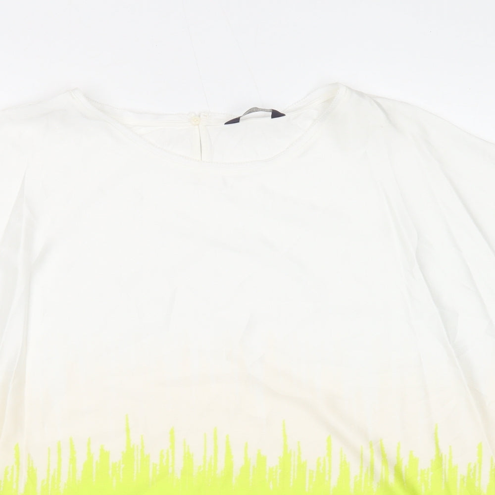 Marks and Spencer Womens White Polyester Basic Blouse Size 20 Boat Neck - Ombré