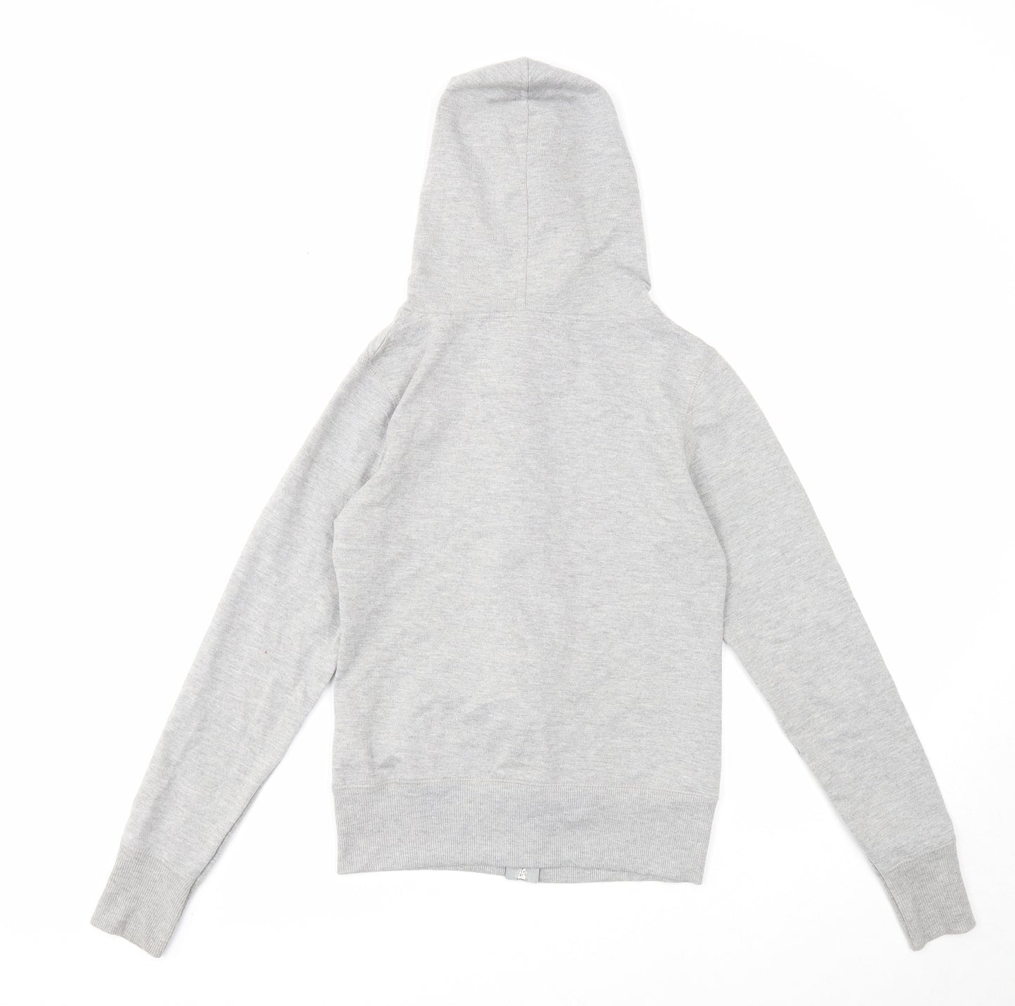Denim & Co. Womens Grey Cotton Full Zip Hoodie Size 10 Zip