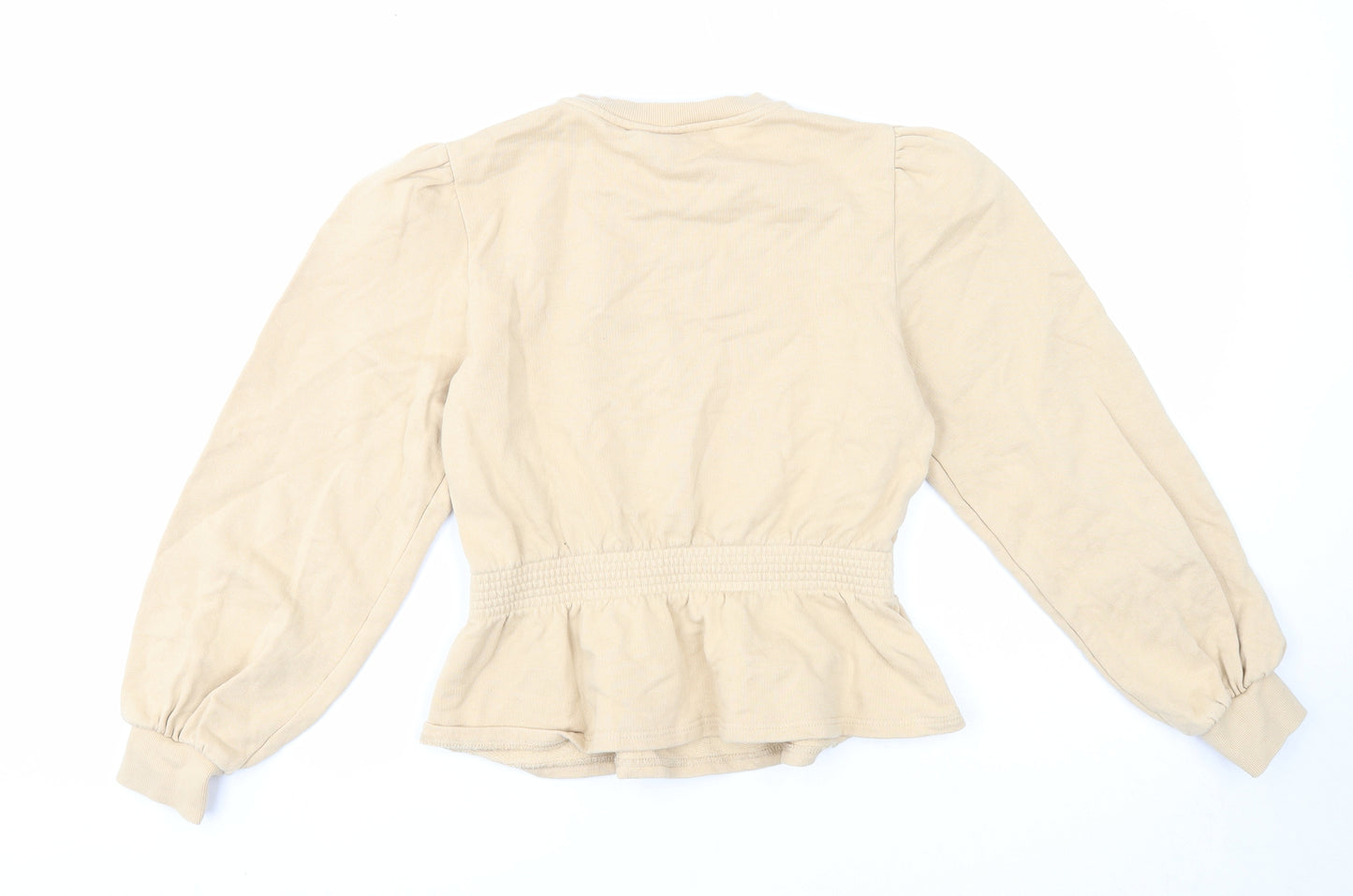 Miss Selfridge Womens Beige Cotton Pullover Sweatshirt Size 8 Pullover