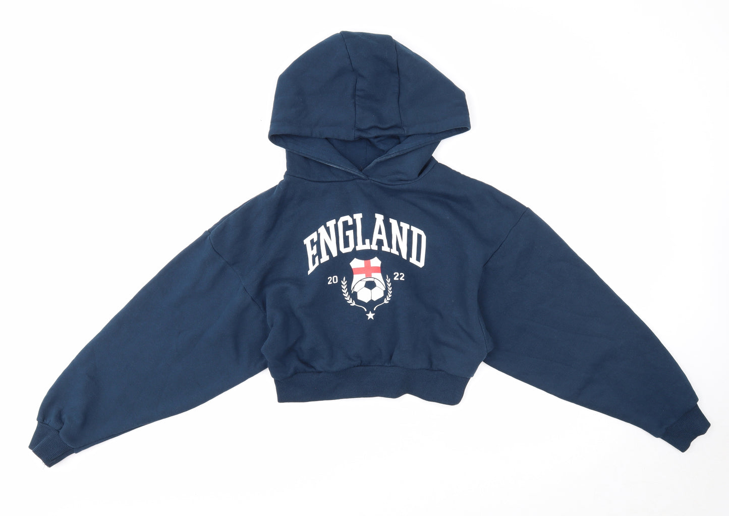 Primark Womens Blue Polyester Pullover Hoodie Size 6 Pullover - England Size 6-8