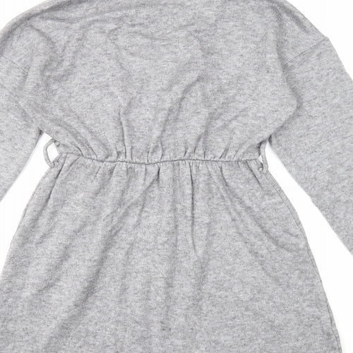 Very Womens Grey Viscose Jumper Dress Size 8 High Neck Pullover