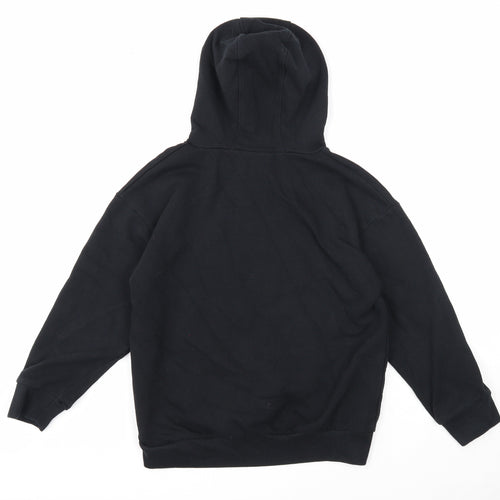 DeFacto Girls Black Cotton Pullover Hoodie Size 9-10 Years Pullover