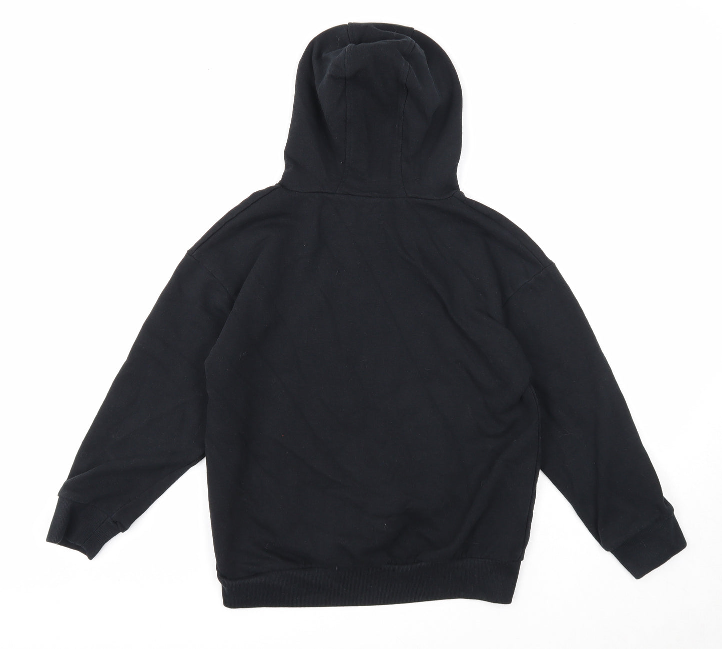 DeFacto Girls Black Cotton Pullover Hoodie Size 9-10 Years Pullover