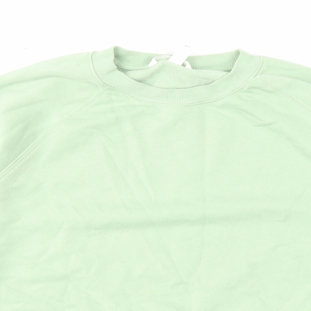 H&M Womens Green Cotton Pullover Sweatshirt Size M Pullover