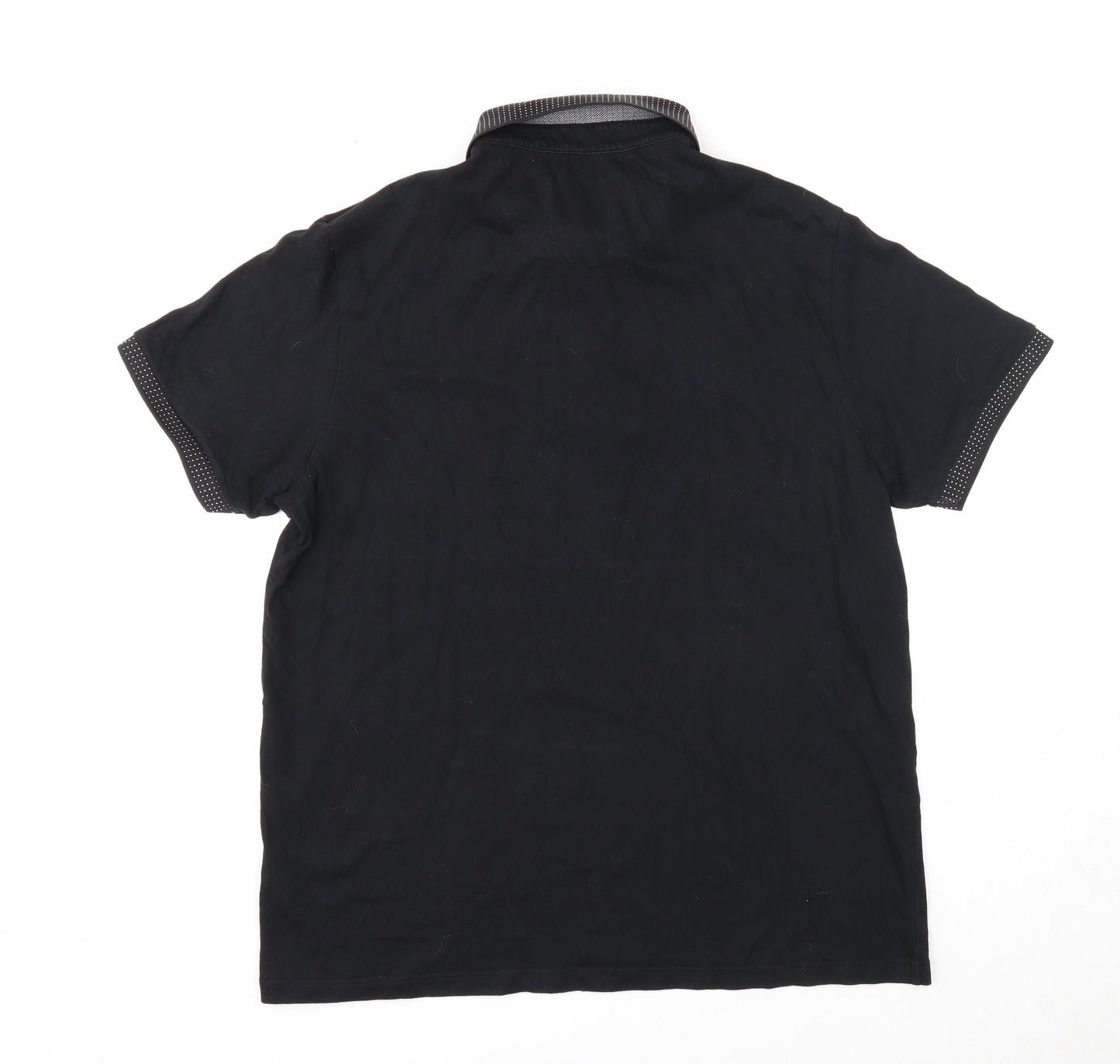 Burton Mens Black Cotton Polo Size L Collared Button