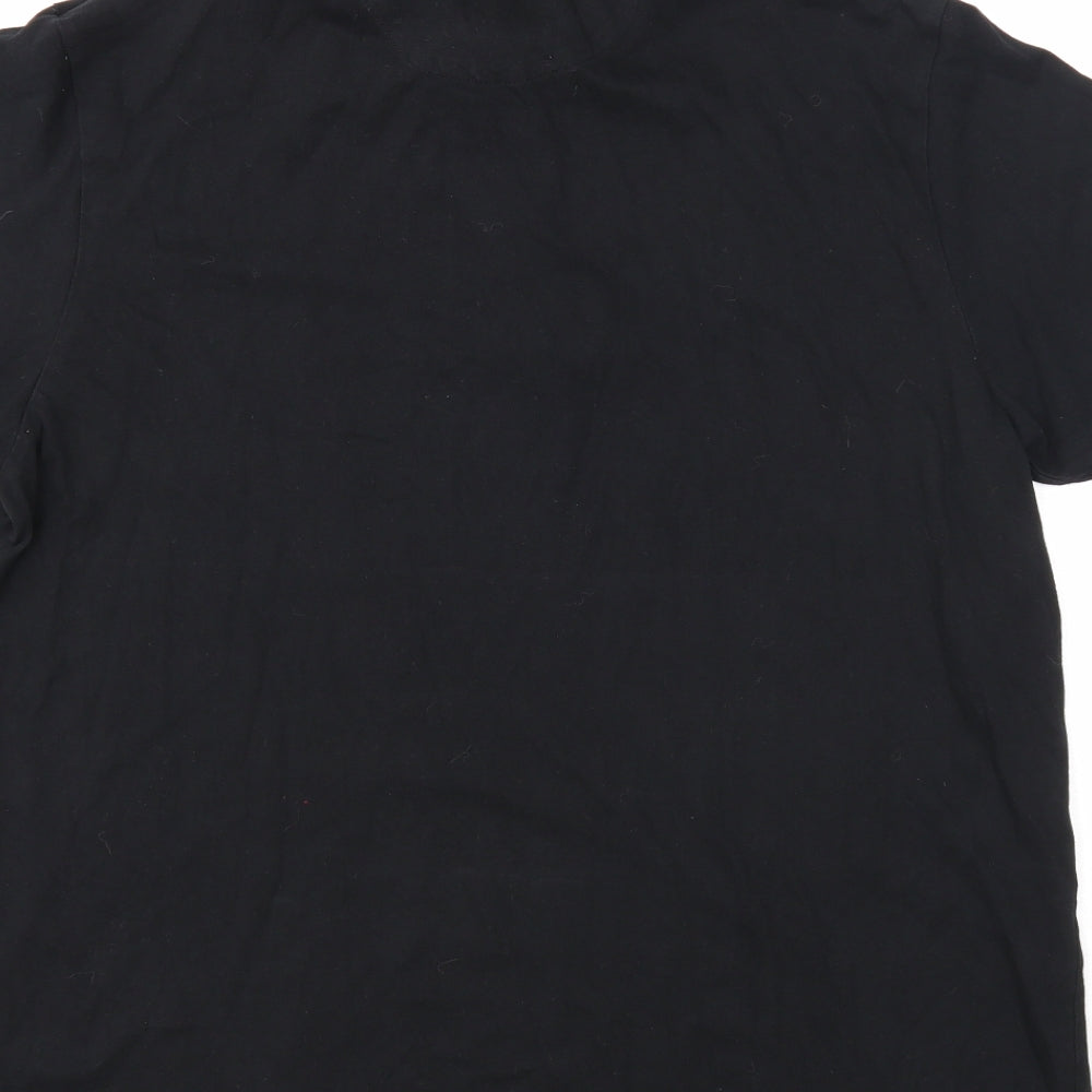 Burton Mens Black Cotton Polo Size L Collared Button