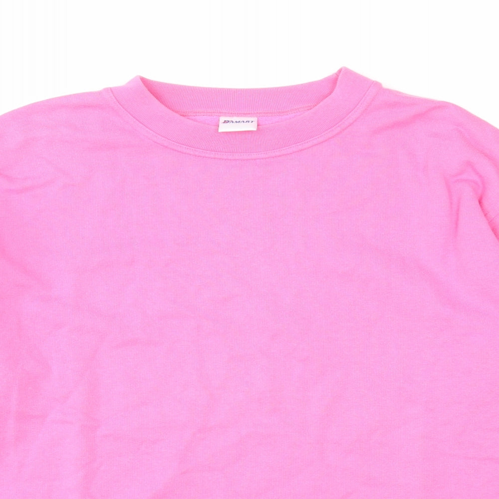 Damart Womens Pink Cotton Pullover Sweatshirt Size 16 Pullover