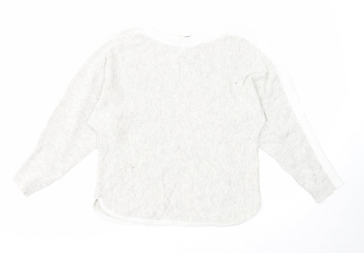 Oasis Womens Grey Boat Neck Viscose Pullover Jumper Size M
