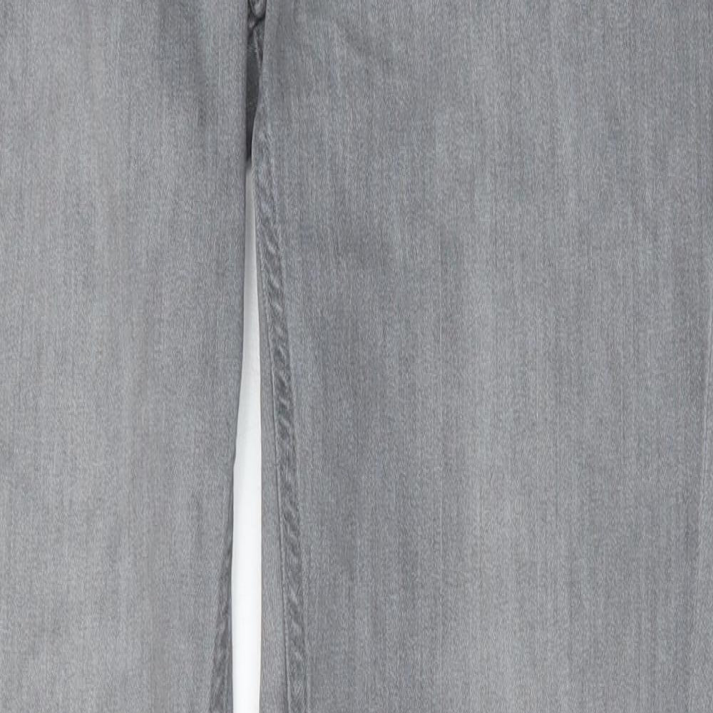 NEXT Womens Grey Cotton Skinny Jeans Size 14 Relaxed Zip