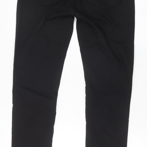 Fat Face Womens Black Cotton Trousers Size 12 Regular Zip