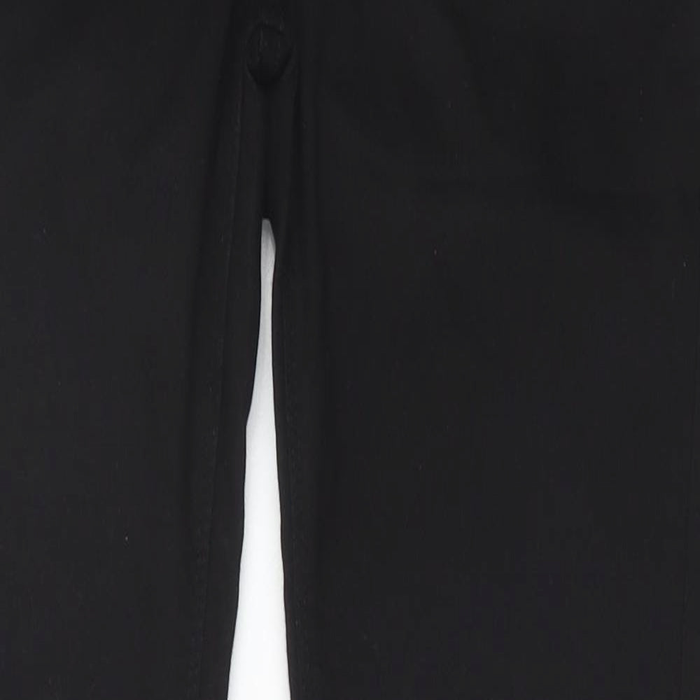 Fat Face Womens Black Cotton Trousers Size 12 Regular Zip