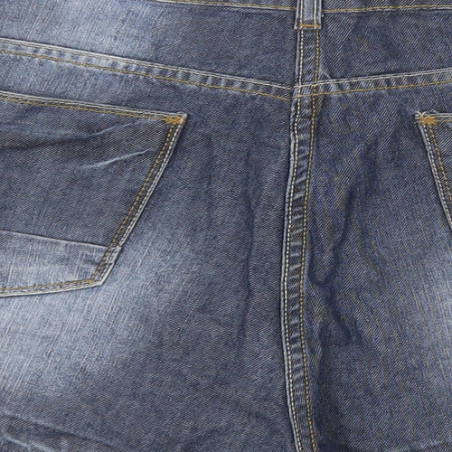 Papaya Womens Blue 100% Cotton Hot Pants Shorts Size 18 Regular Zip
