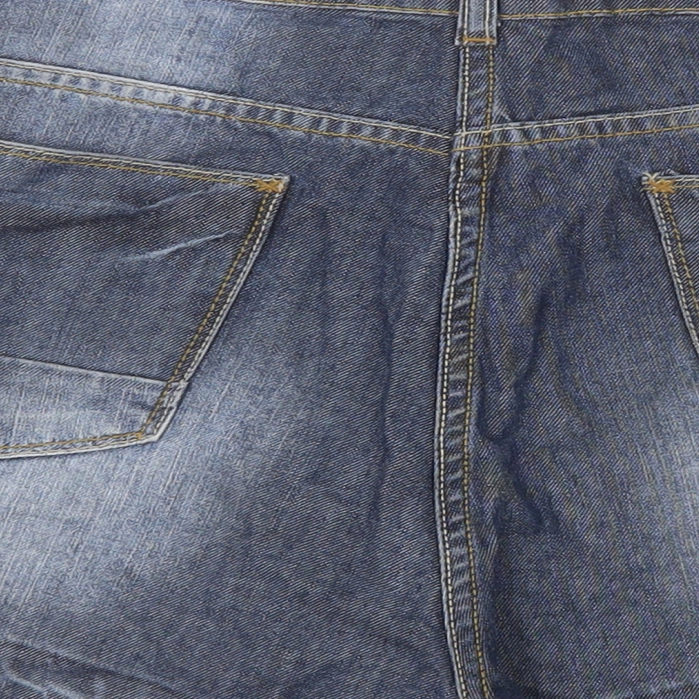 Papaya Womens Blue 100% Cotton Hot Pants Shorts Size 18 Regular Zip