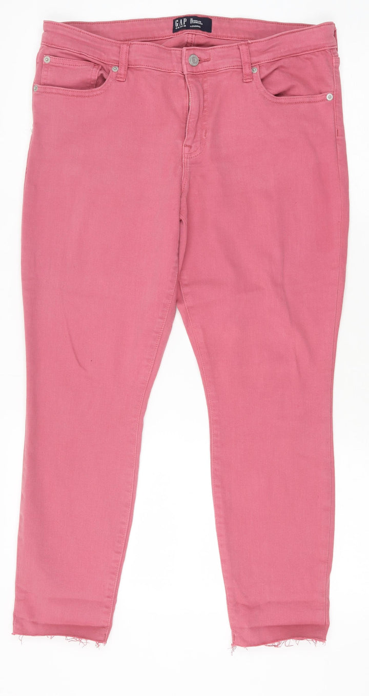 Gap Womens Pink Cotton Skinny Jeans Size 31 in Regular Zip