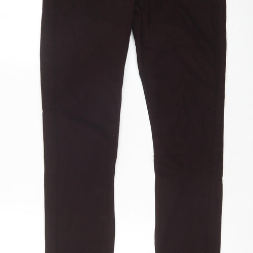 Topshop Womens Brown Cotton Straight Jeans Size 28 in Regular Zip