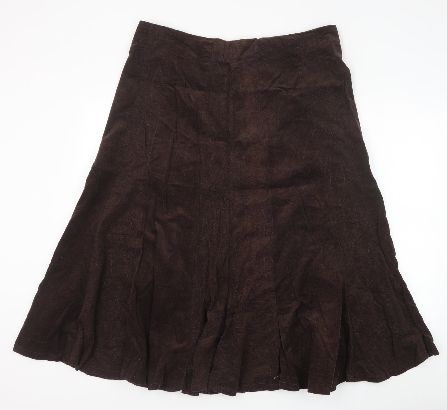 George Womens Brown Cotton A-Line Skirt Size 16 Zip