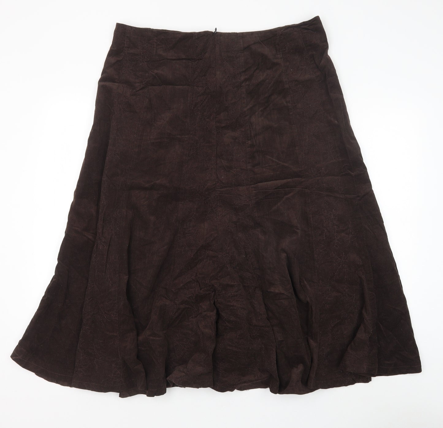 George Womens Brown Cotton A-Line Skirt Size 16 Zip