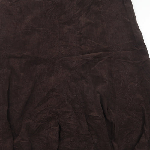 George Womens Brown Cotton A-Line Skirt Size 16 Zip