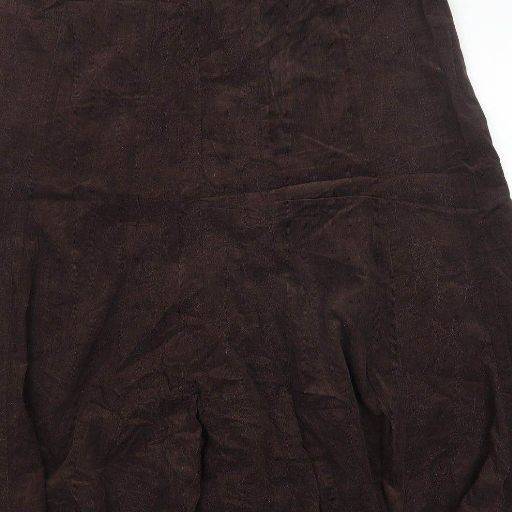 George Womens Brown Cotton A-Line Skirt Size 16 Zip