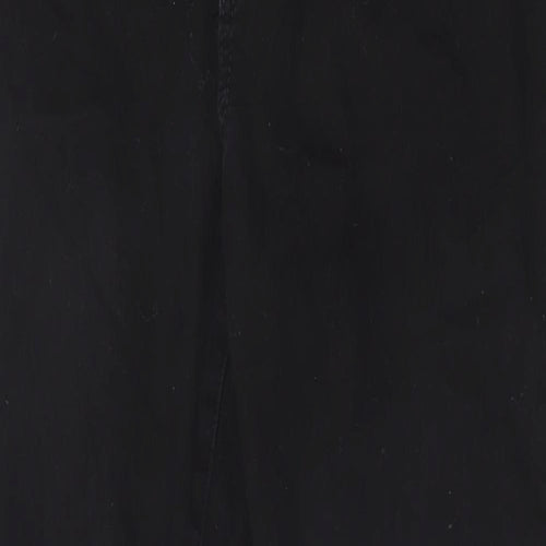 Primark Womens Black Cotton Straight Jeans Size 16 Regular Zip
