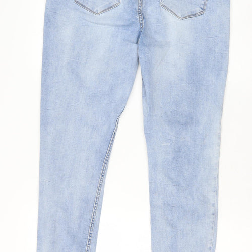 New Look Womens Blue Cotton Skinny Jeans Size 16 Slim Zip