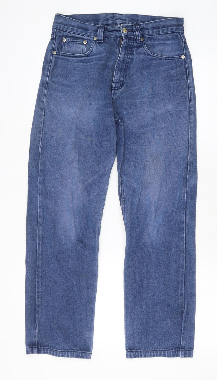 Preworn Mens Blue Cotton Straight Jeans Size 30 in Regular Zip