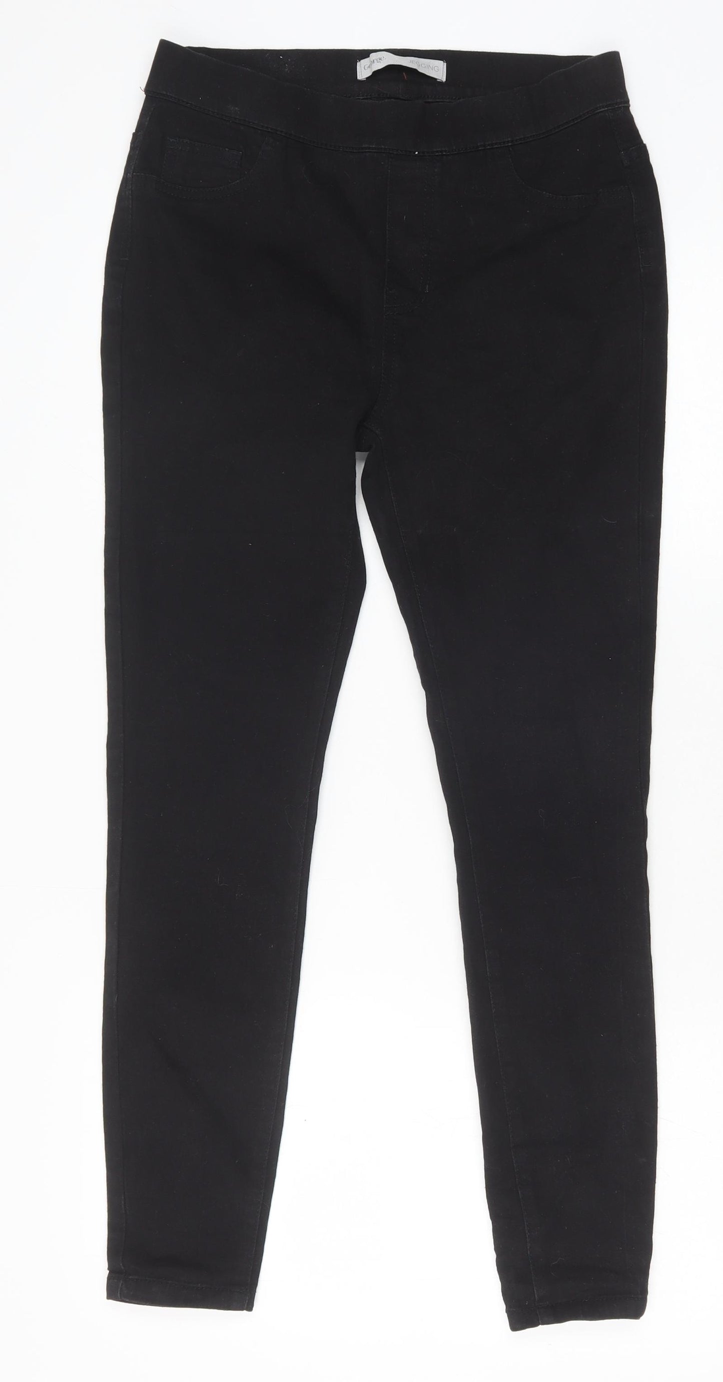 George Womens Black Cotton Jegging Trousers Size 10 Regular