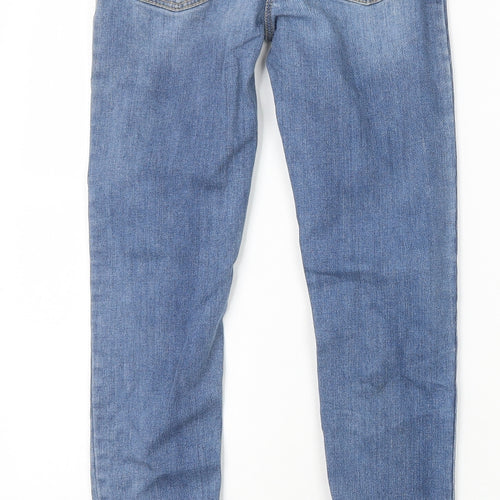 TU Girls Blue Cotton Skinny Jeans Size 12 Years Regular Zip - Distressed