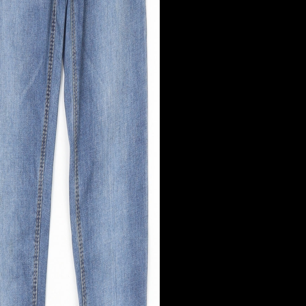 TU Girls Blue Cotton Skinny Jeans Size 12 Years Regular Zip - Distressed