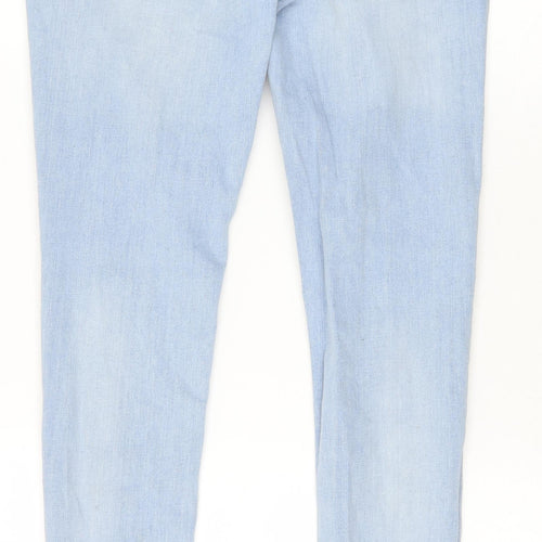 Topman Mens Blue Cotton Skinny Jeans Size 30 in Slim Zip