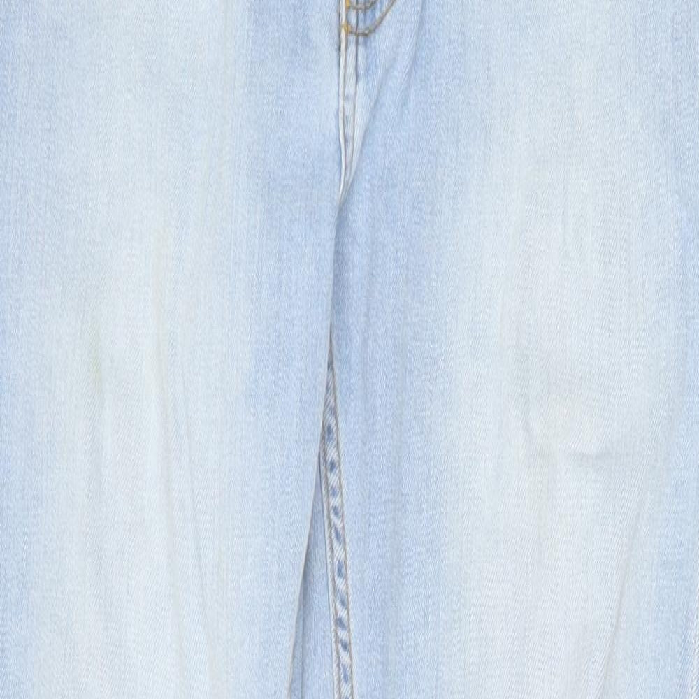 Topman Mens Blue Cotton Skinny Jeans Size 30 in Slim Zip
