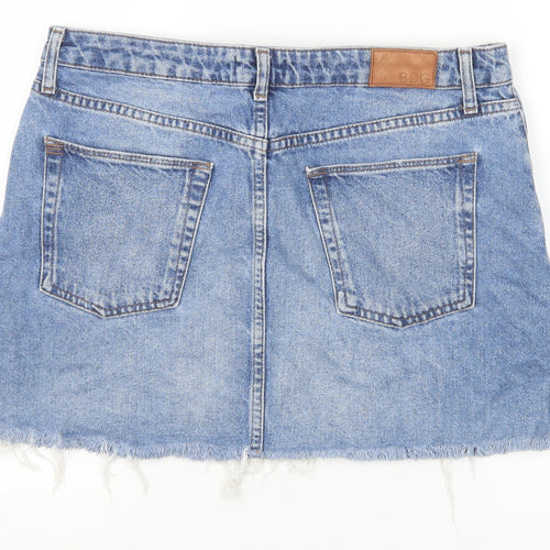 BDG Womens Blue Cotton Mini Skirt Size L Zip