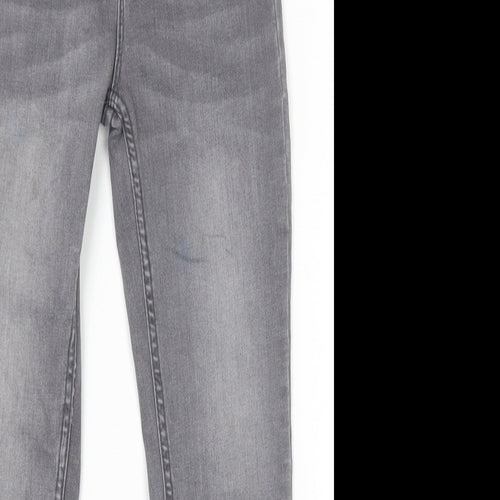 Primark Boys Grey Cotton Skinny Jeans Size 7-8 Years Regular Zip
