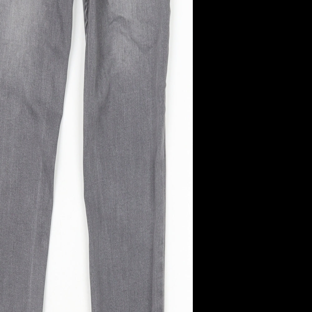 Primark Boys Grey Cotton Skinny Jeans Size 7-8 Years Regular Zip