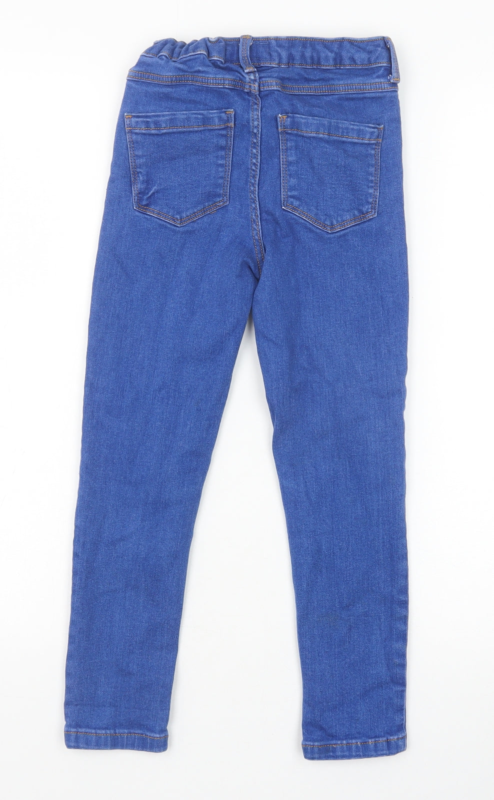 NEXT Girls Blue Cotton Skinny Jeans Size 8 Years Regular Zip