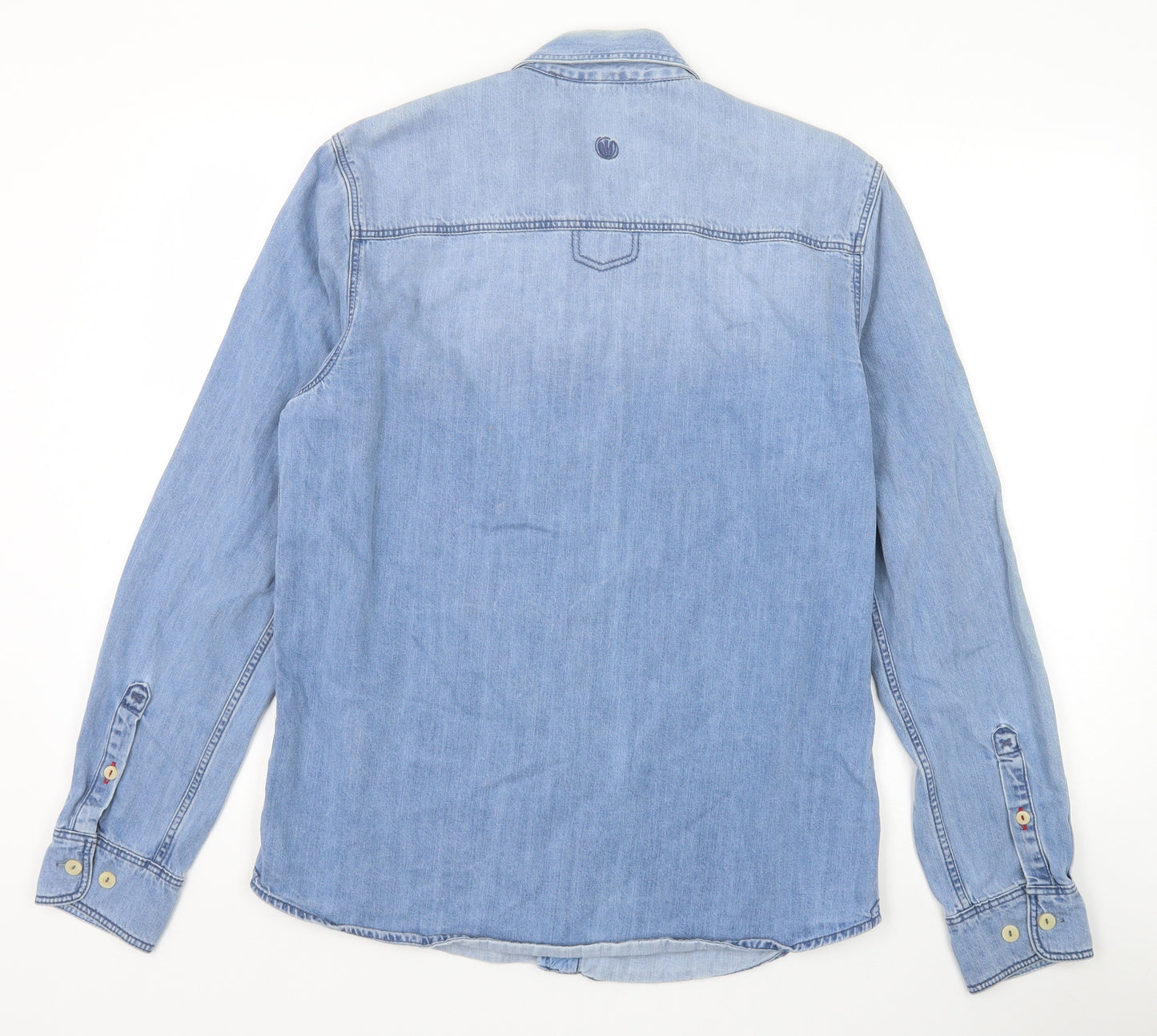Fat Face Mens Blue Cotton Button-Up Size M Collared Button